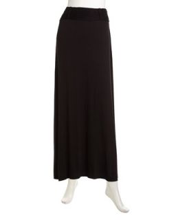 Braided Rolled Maxi Skirt, Black