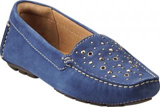 Womens Clarks Dunbar Hamden   Blue Nubuck Driving Shoes
