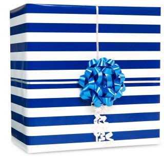 Royal Blue Stripe Gift Wrap Kit
